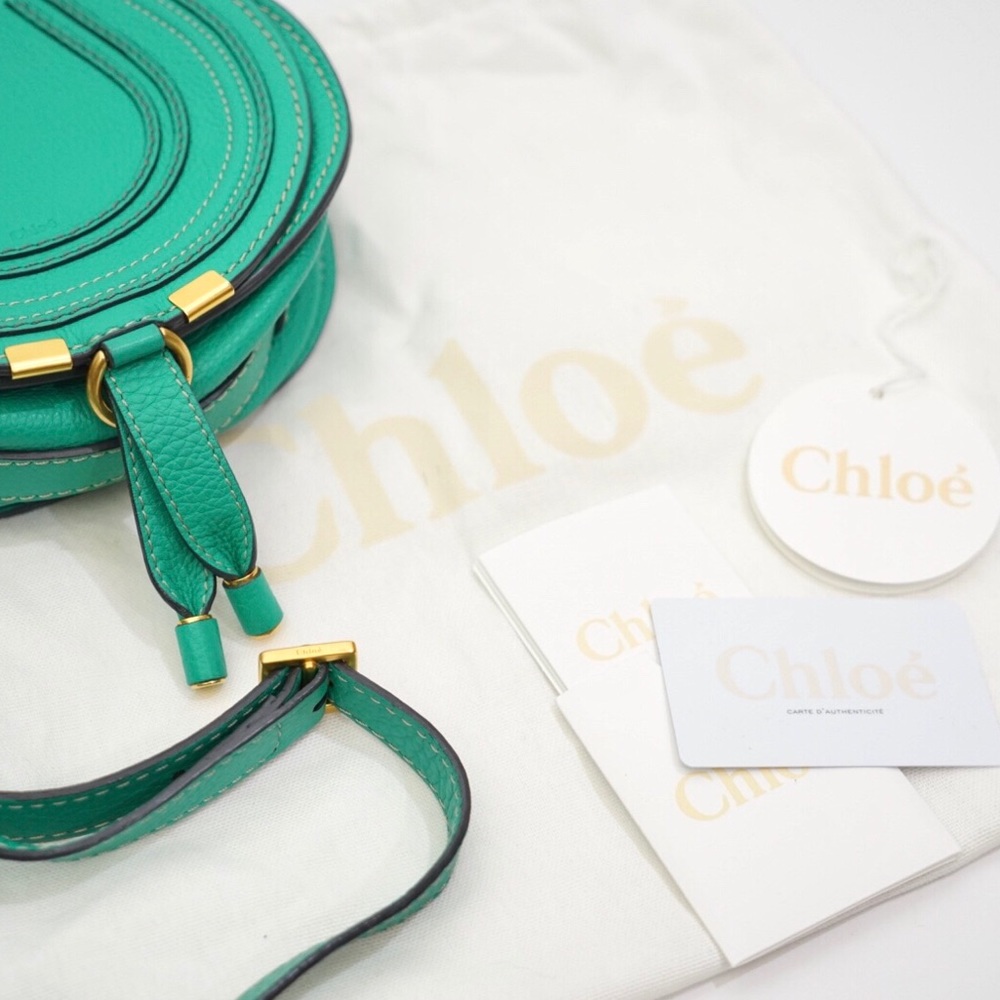 Chloe Mini Marcie Jade Green Leather Bag - Picture 5 of 8
